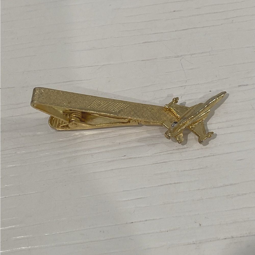 Northrop Vintage Gold Airplane Tie Clip